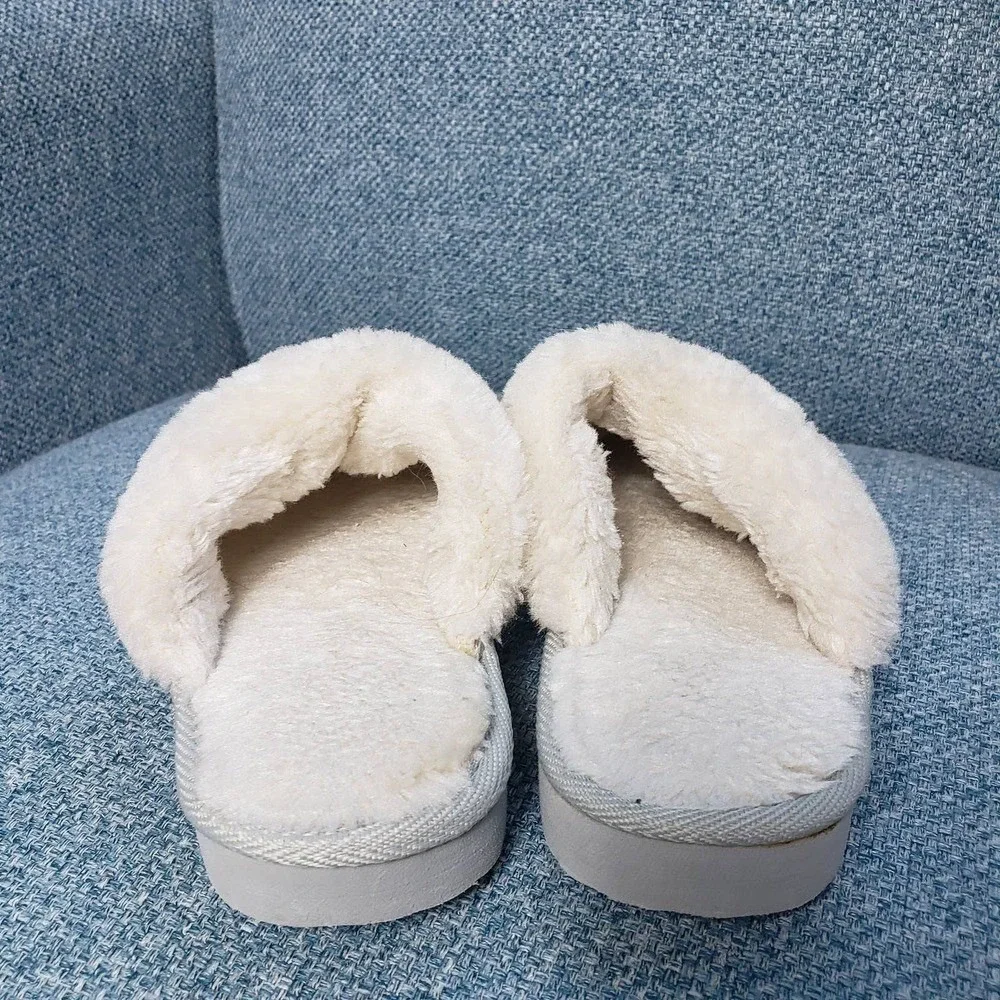 Kids Silver Sequin‎ Slippers Fuzzy Cozy House Shoes Sparkly Girls
